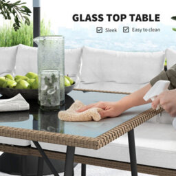 Wyld Haus Sacoel Natural Rattan 8-Seater Modular Outdoor Corner Sofa Set With Tempered Glass Table - thumbnail 8