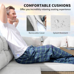 Wyld Haus Sacoel Natural Rattan 8-Seater Modular Outdoor Corner Sofa Set With Tempered Glass Table - thumbnail 7