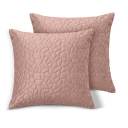 Ameha Pink Embossed Pebbles Velvet Cushion Cover, 18X18 Inch, Pack Of 2, Ultra Soft, Breathable & Hypoallergenic
