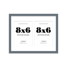 14X11 Inch 2 Opening Photo Collage Frame, Display Two 8X6 Inch Photos, Multi Aperture Family Picture Frame, Grey - thumbnail 2