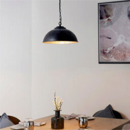 Anson Lighting Austin Pendant Light Finished In Matt Black And Gold Leaf - thumbnail 1