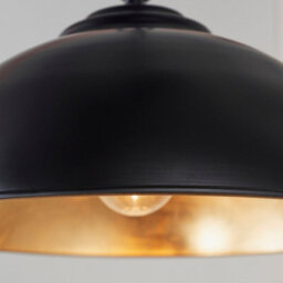 Anson Lighting Austin Pendant Light Finished In Matt Black And Gold Leaf - thumbnail 6