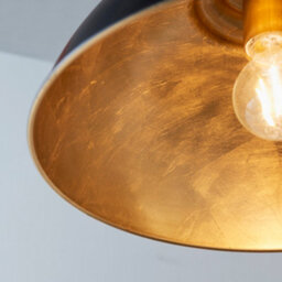Anson Lighting Austin Pendant Light Finished In Matt Black And Gold Leaf - thumbnail 7