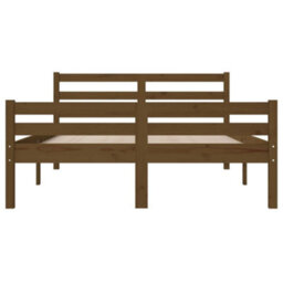 Berkfield Bed Frame Honey Brown Solid Wood 140X190 Cm - thumbnail 5