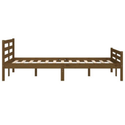 Berkfield Bed Frame Honey Brown Solid Wood 140X190 Cm - thumbnail 6