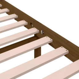 Berkfield Bed Frame Honey Brown Solid Wood 140X190 Cm - thumbnail 8