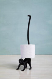 Orsina Fauna Black Monkey Toilet Roll Holder Unique - thumbnail 4