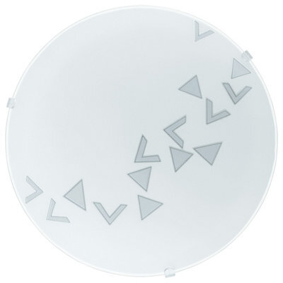Elegant Wall Flush Ceiling Light With Triangle Satin Glass Shade - image 1