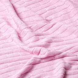 Homescapes Cotton Cable Knit Pastel Pink Throw, 150 X 200 Cm - thumbnail 5