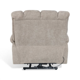 Beige Electric Lift Recliner Chair Chenille Upholstery Handset Control Riser Function - thumbnail 7