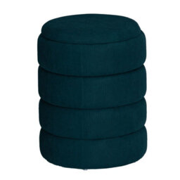 Urbn-Living Urbnliving Height 45.5Cm Soft Velvet Round Teal Blue Ottoman Storage Pouffe Footstool Dressing Vanity Chair - thumbnail 1