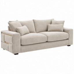 Furnishings For Less UK Juno Beige Chenille 3 + 2 Seater Sofa Set With Removable Cushions - thumbnail 9