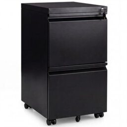 Costway 2-Drawer Mobile File Cabinet Rolling Metal Filing Cabinet W/ 2 Keys For A4-Black - thumbnail 4