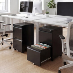 Costway 2-Drawer Mobile File Cabinet Rolling Metal Filing Cabinet W/ 2 Keys For A4-Black - thumbnail 9