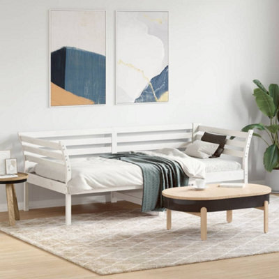 Berkfield Day Bed Without Mattress White 90X190 Cm Single Solid Wood Pine - image 1