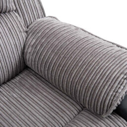 More4Homes Postana Manual High Back Jumbo Cord Fabric Recliner 3 Seater Sofa (Grey) - thumbnail 5