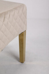Modernique A Pair Of Velvet Dining Chairs With Golden Legs In Cream - thumbnail 6