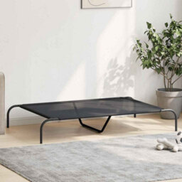 Walplus Black Elevated Dog Bed 130X80X20Cm Textilene And Steel Frame - thumbnail 3