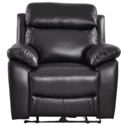 Furniture Instore Dandrea Genuine Leather Black Electric Power Recliner Armchair