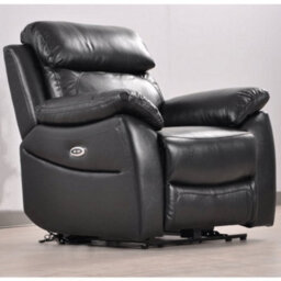 Furniture Instore Dandrea Genuine Leather Black Electric Power Recliner Armchair - thumbnail 4