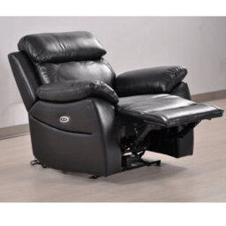 Furniture Instore Dandrea Genuine Leather Black Electric Power Recliner Armchair - thumbnail 3