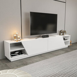 Decorotika Rhodes Tv Stand Tv Unit For Tv's Up To 106 Inch White - thumbnail 2