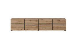 Arte Kross 40 Tv Cabinet In Oak Wotan - W2250mm H480mm D400mm Elegant Wood Finish - thumbnail 4