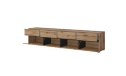 Arte Kross 40 Tv Cabinet In Oak Wotan - W2250mm H480mm D400mm Elegant Wood Finish - thumbnail 2