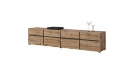 Arte Kross 40 Tv Cabinet In Oak Wotan - W2250mm H480mm D400mm Elegant Wood Finish - thumbnail 3