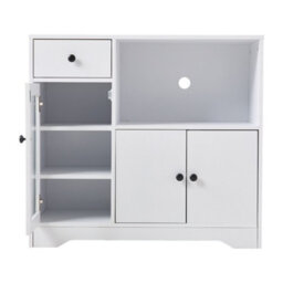 Living And Home White Wooden Sideboard Storage Cabinet With 3 Doors And 1 Drawer - thumbnail 5
