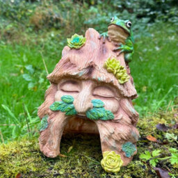 Animal Crackers Frog Toad House Wildlife Shelter, Face In Tree Stump Design With Frog Decoration, Novelty Frog Or Wildlife Lover Gift - thumbnail 2