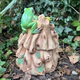 Animal Crackers Frog Toad House Wildlife Shelter, Face In Tree Stump Design With Frog Decoration, Novelty Frog Or Wildlife Lover Gift - thumbnail 6