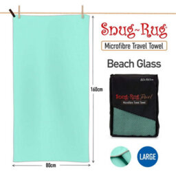 Snug Rug Microfibre Beach Towel Super Absorbent Quick Drying Lightweight Large 80 X 160Cm - Beech Glass Turquoise - thumbnail 2