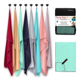 Snug Rug Microfibre Beach Towel Super Absorbent Quick Drying Lightweight Large 80 X 160Cm - Beech Glass Turquoise - thumbnail 5