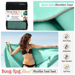 Snug Rug Microfibre Beach Towel Super Absorbent Quick Drying Lightweight Large 80 X 160Cm - Beech Glass Turquoise - thumbnail 4