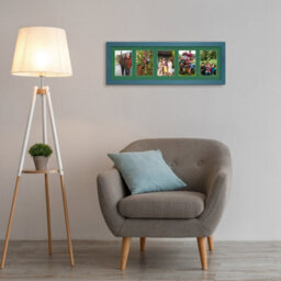 AK Frames 26X8 Navy Blue Modern Multi Photo Frame With Emerald Mount - Holds 5 Apertures (5X) 6X4 Photos - thumbnail 3