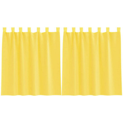 Berkfield Durable Voile Curtains With Loops 2 Pcs Yellow 140X140 Cm - image 1