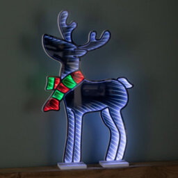 Samuel Alexander 60Cm Light Up Standing Reindeer With Scarf Christmas Infinity Decoration With Multi-Coloured Leds - thumbnail 7