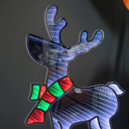 Samuel Alexander 60Cm Light Up Standing Reindeer With Scarf Christmas Infinity Decoration With Multi-Coloured Leds - thumbnail 6