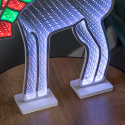 Samuel Alexander 60Cm Light Up Standing Reindeer With Scarf Christmas Infinity Decoration With Multi-Coloured Leds - thumbnail 3