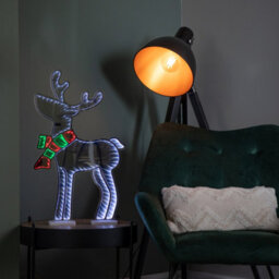 Samuel Alexander 60Cm Light Up Standing Reindeer With Scarf Christmas Infinity Decoration With Multi-Coloured Leds - thumbnail 2