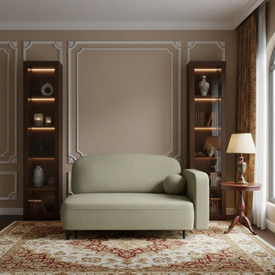 Solo Sofa Bed Has Sleep Function And Storage Box Polyurethane Foam Wooden Metal Legs 162X93X97Cm Green Right - image 1