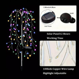 2Pcs Stake Lights Garden Solar Powered Light Lamp Diy Multicolor - thumbnail 3