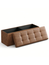 LEDREM Storage Ottoman, Foldable Small Ottoman Foot Rest, 38 X 110 X 38 Cm, Cube Ottoman With Storage, Load Up To 300 Kg, For Living Room - thumbnail 9