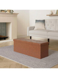 LEDREM Storage Ottoman, Foldable Small Ottoman Foot Rest, 38 X 110 X 38 Cm, Cube Ottoman With Storage, Load Up To 300 Kg, For Living Room - thumbnail 2