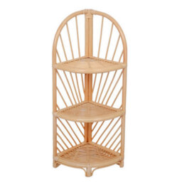 Nordlys 3-Tier Natural Rattan Corner Shelf Modern Design Style Living Room - thumbnail 1