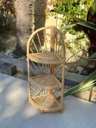 Nordlys 3-Tier Natural Rattan Corner Shelf Modern Design Style Living Room - thumbnail 3