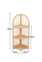 Nordlys 3-Tier Natural Rattan Corner Shelf Modern Design Style Living Room - thumbnail 6