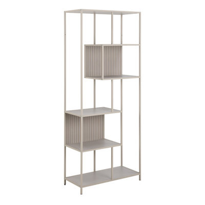 Furniture To Go Seaford Tall Grey Metal Bookcase With 5 Shelves - image 1