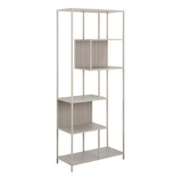 Furniture To Go Seaford Tall Grey Metal Bookcase With 5 Shelves - thumbnail 1